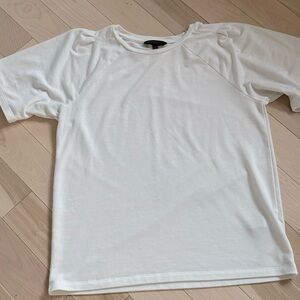 Banana Republic White Cotton Puff Sleeve T-Shirt – Size S
